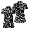 Dead Tired Coffee Breakfast Pattern Golf Shirt, Women's Golf Tops, Golf Shirts For Women