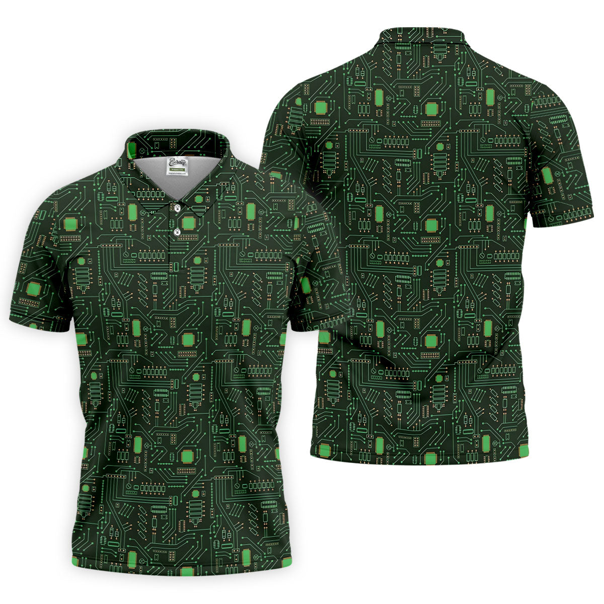 Computer Circuit Board Hawaiian Golf Shirt, Coder Gift Men's Golf Shirt, Polo Shirts For Men