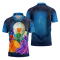 Moonlit Witch Sisters Halloween Polo Shirt, Golf Polo Shirts For Men, Mens Golf Apparel