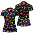 Dinosaur Lover Colorful Golf Shirt, Ladies Golf Shirts, Women's Golf Tops