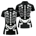 Halloween Skeleton Costume Golf Shirt, Women's Golf Polo, Hawaiian Golf Shirt