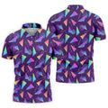 Retro Memphis Geometric Pattern Golf Polo Shirt, Men's Golf Shirt, Golf Apparel For Men