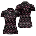 Skeleton Middle Finger Breast Cancer Polo Shirt, Women’s Golf Apparel, Ladies Golf Top