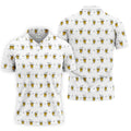Cartoon Beer Mug Golfer Pattern Golf Polo Shirt, Polo Shirts For Men, Printed Golf Shirts