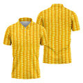 Realistic Sweet Corn Cob Print Design Hawaiian Golf Shirt, Golf Shirts For Men, Polo Shirts For Men