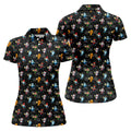 Classic Christmas Characters Black Golf Shirt, Christmas Golf Shirt, Women's Golf Tops, Ladies Golf Shirts