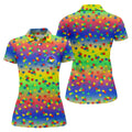 Acceptance Awareness Understanding Autism Puzzle Rainbow Gradient Women's Golf Shirts, Ladies Golf Polos