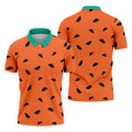 Watermelon Slice Polo Shirt, Orange Summer Design, Golf Shirts For Men