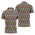 Colorful Easter Peeps Black Golf Shirt, Golf Shirts For Men, Cute Golf Outfit, Polo Shirts For Men