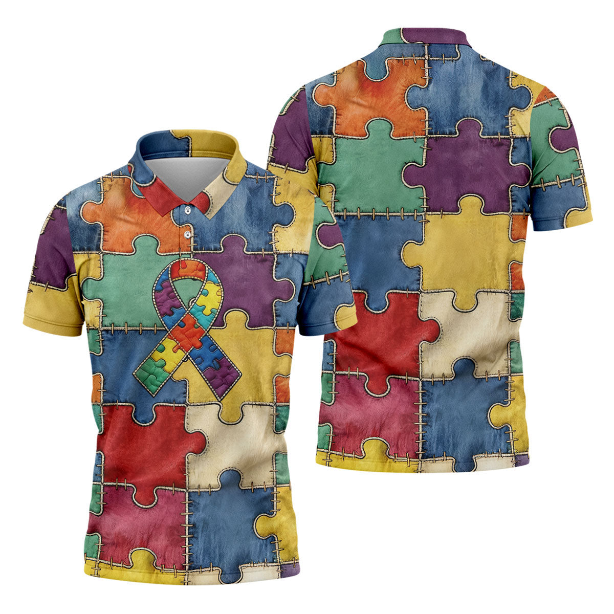 Men's Autism Awareness Print Short Sleeves t-shirt, Autism Awareness Shirt, Autistic Gifts For Adults
