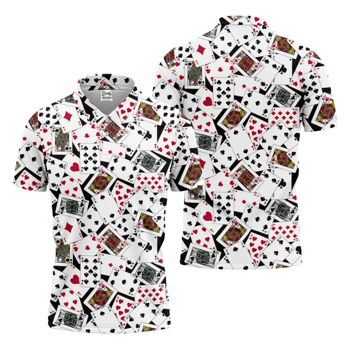 Playing Cards Poker Pattern Hawaiian Golf Shirt, Golf Polo Shirts For Men, Mens Golf Apparel