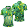 Funny Watermelon Belly Illusion Golf Polo Shirt, Mens Golf Polo, Hawaiian Golf Shirt