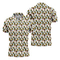 Funny Potted Cactus Pattern Men's Golf Polo Shirt, Adult Humor Golf Apparel For Men, Printed Golf Shirts