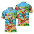 It's 5 O'Clock Somewhere Tropical Parrot Hawaiian Golf Shirt, Men's Funny Golf Shirts