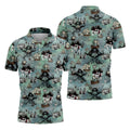 Pirate Captain Skulls, Kraken Tentacle Design Design Hawaiian Golf Polo, Golf Tops For Men, Golfing Apparel