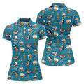 Tattoo Blue Sailor Tattoo Flash Pattern Hawaiian Golf Shirt, Women's Golf Tops, Ladies Golf Shirts