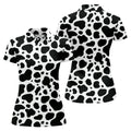 Cowhide Pattern Golf Shirt, Western Ranch Inspired Design, Golf Shirt For Women