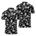 Dead Tired Coffee Breakfast Pattern Golf Shirt, Men's Golf Shirt, Golf Polo Shirts For Men