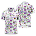 Wine Lover Golf Shirt, Grape Humor Print, Golf Shirts For Men