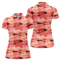 Funny Pink Abstract Body Print Golf Shirt, Women's Golf Shirt, Hawaiian Golf Shirt, Golf Polo For Women