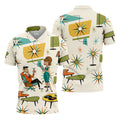 Atomic Cocktail Lounge Retro Hawaiian Golf Shirt, Men's Golf Shirt, Polo Shirts For Men