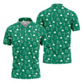 Stick Figure Golf Pose St Patrick's Day Shamrock Green Golf Shirt, Polo Shirts For Men, Golf Shirts For Men