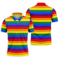 LGBT Rainbow Flag Golf Tops For Men, Pride Month Celebrate Golf Shirts For Men
