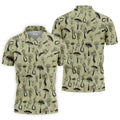 Mushroom Pattern Hand-drawn Art Hawaiian Golf Shirt, Men's Golf Shirt, Polo Shirts For Men
