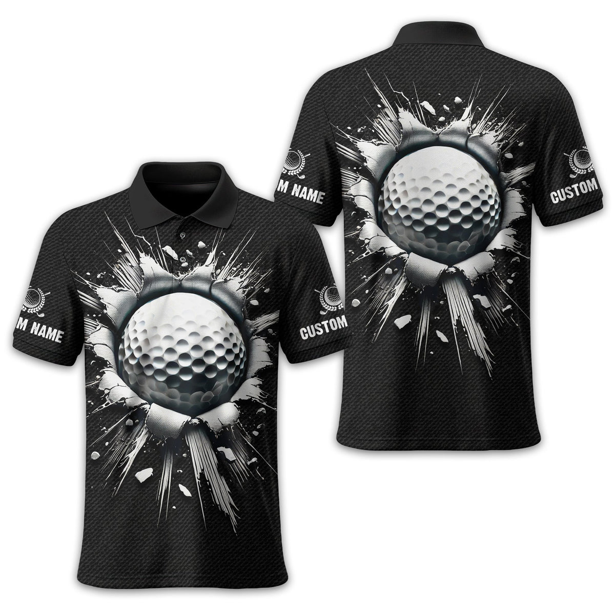 Personalized Black Golf Polo Shirt, Golf Shirt, Gift For Golfers