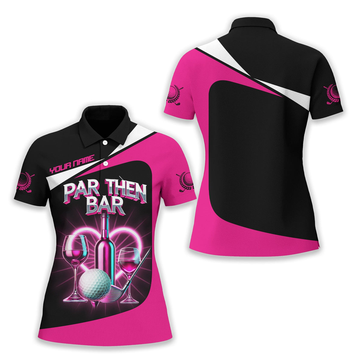 Par Then Bar Custom Womens Golf Polo Shirt, Golfing Apparel, Womens Golf Gifts