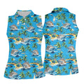 Tropical Cruise Vintage Hawaiian Golf Shirt, Women's Golf Tops, Ladies Golf Shirts