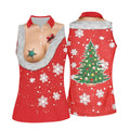 Funny Santa Costume Snowflake Christmas Golf Shirt, Women's Golf Tops, Printed Golf Shirt
