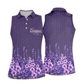 Purple Alzheimer's Awareness Floral Polo Shirt, Golf Shirts For Women, Women’s Golf Polo