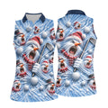 Christmas Screaming Snowman Polo Shirt, Christmas Golf Shirt For Women, Golf Apparel