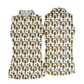 Cute Potted Cactus Pattern Golf Polo Shirt, Ladies Golf Tops, Women's Golf Polo