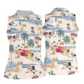 Cute Corgi Beach Vacation Tropical Golf Polo Shirt, Golf Shirts For Women, Women's Golf Apparel