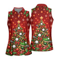 Golf Ball And Club Tree Christmas Golf Shirt, Ladies Golf Shirts, Golf Tops For Women