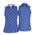 Memphis Pattern Hawaiian Golf Shirt, Retro Summer Women's Golf Tops, Ladies Golf Shirts