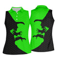Green Witch Silhouette Halloween Golf Shirt, Halloween Shirt For Women, Women's Halloween Apparel