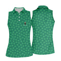 Vitamin G Shamrock Pattern Golf And Beer Green Golf Shirt, St Patrick's Day Golf Shirt, Women's Golf Shirts