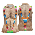 Hairy Body Serape Pattern Funny Cinco De Mayo Ladies Golf Tops, Golf Shirt For Women