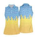 Ice Cream Pattern Hawaiian Golf Shirt, Summer Vibe Women's Golf Tops, Ladies Golf Shirts