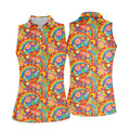 Rainbow Floral LGBT Support Hawaiian Golf Shirt, Retro Golf Shirt, Women's Golf Tops