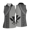 Polynesian Tribal Pattern Vintage Golf Shirt, Hawaiian Golf Shirt, Golf Shirt For Women
