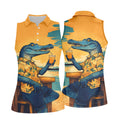 Funny Crocodile Tropical Theme Hawaiian Golf Shirt, Golf Shirt For Women, Golfing Apparel