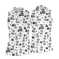 Funny Raccoon Golf Cart Pattern Polo Shirt, Ladies Golf Shirt, Women's Golf Apparel