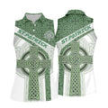 St Patrick's Day Celtic Knotwork Pattern Shamrock Golf Shirt, Women's Golf Tops, Ladies Golf Polos