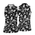 Dead Tired Coffee Breakfast Pattern Golf Shirt, Women's Golf Tops, Golf Shirts For Women