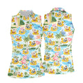 Funny Santa Duck Float Tropical Christmas Polo Shirt, Womens Golf Polo, Hawaiian Golf Shirt