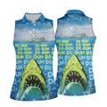 Funny Shark Da Dum Ocean Attack Golf Polo Shirt, Golf Shirts For Women, Women's Golf Apparel